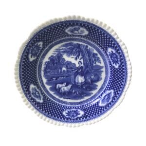 Adams Ironstone Old English Rural Scenes Blue Transferware 10" Antique Plate